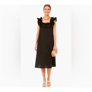 NEW Tuckernuck’s Hyacinth House Black Ruffle Maria Midi Dress NWT